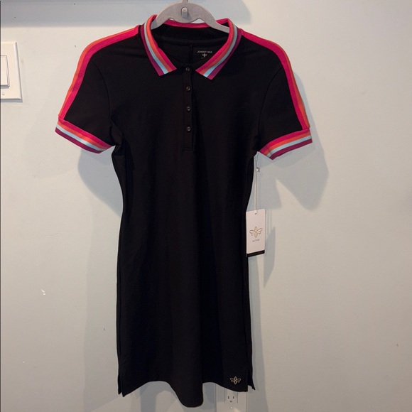 NEW Johnny Was Bee Active Polo Golf Dress Black/Pink Size XS - Picture 5 of 13